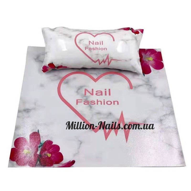 

Подлокотник для маникюра с ковриком, с рисунками(Сердце)