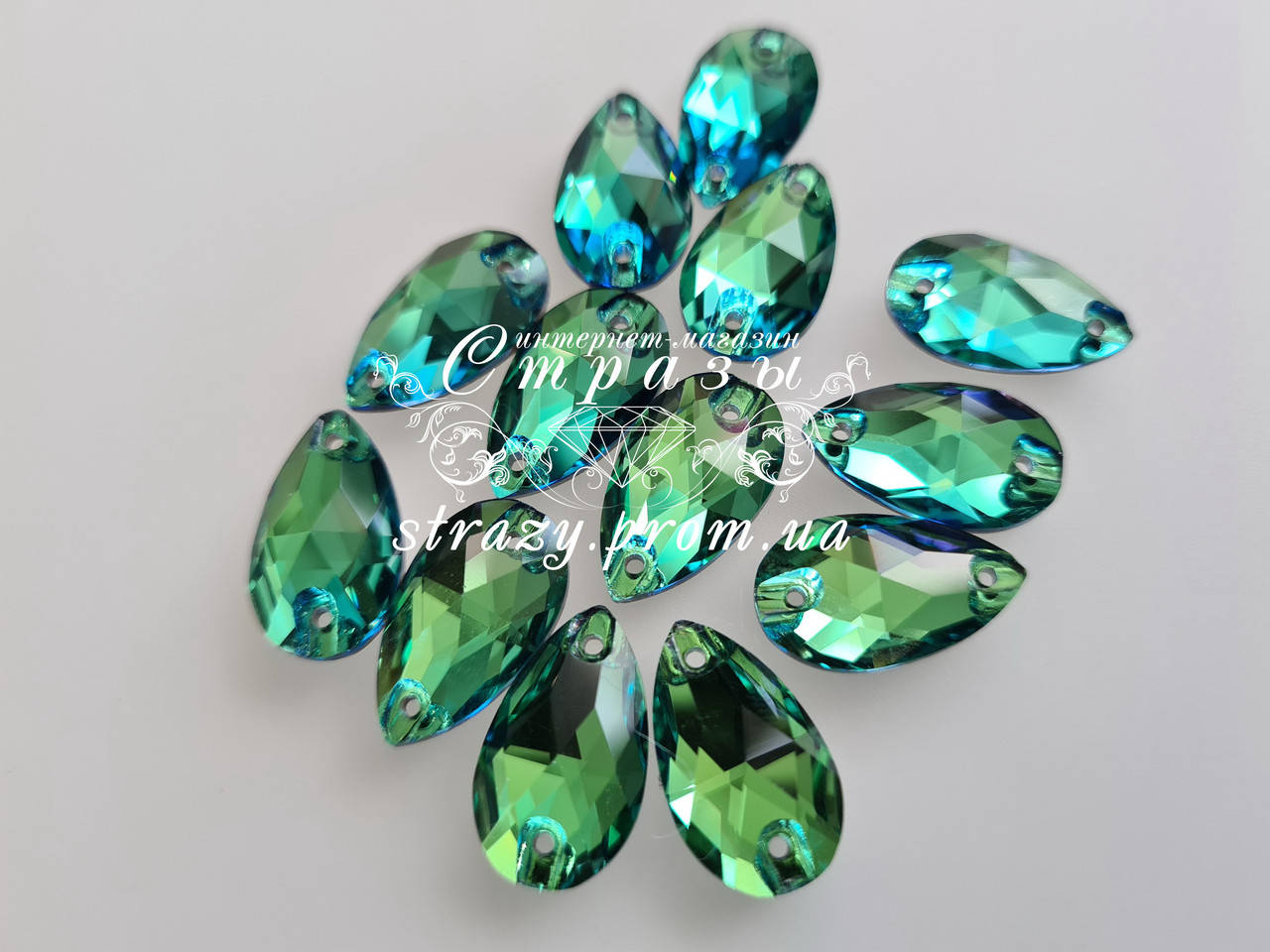 

Стразы Lux Капля 10х18мм. Peridot