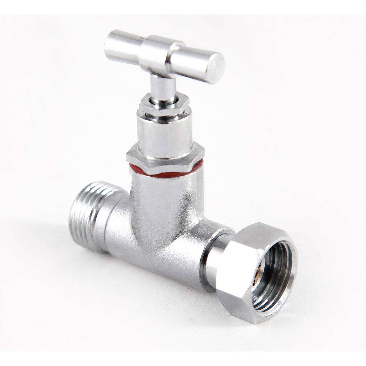 

Кран прямой вентильный 1/2'вн.*1/2''н с накидной гайкой хром GV-02 ANGO