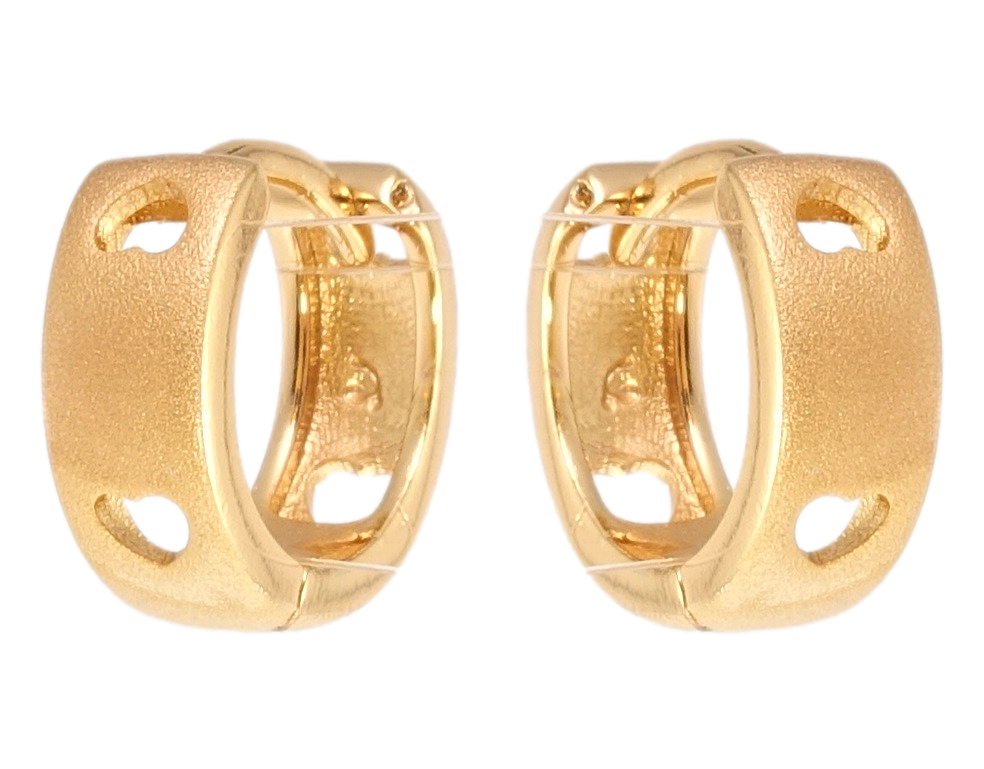 

Серьги Xuping Позолота 18K колечки "Резной орнамент сердечки"
