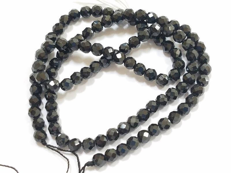 

Бусины на нитке Шпинель граненый шарик цвет черный d=4мм L=40см