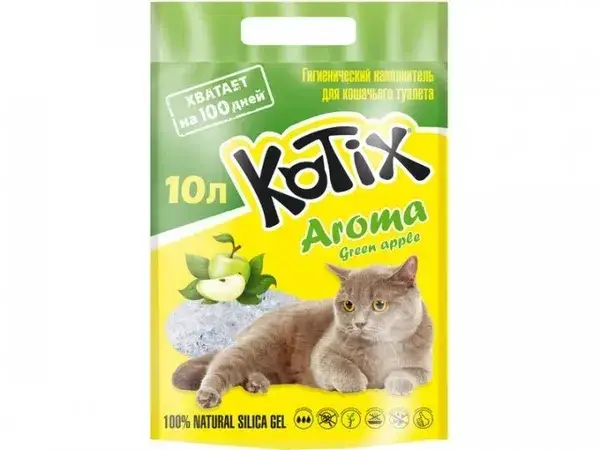

Наполнитель для туалета Kotix Green Apple,10 л (Котикс яблоко)