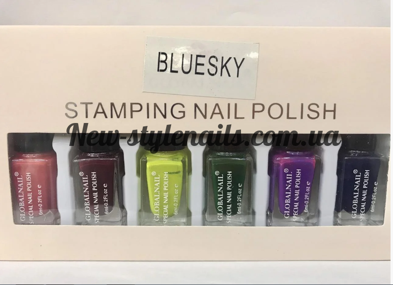 

Набор лак-красок для стемпинга,Bluesky цветные