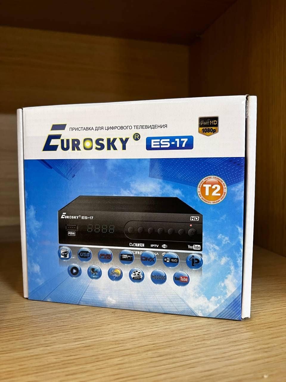 

Ресивер цифровой эфирный DVB-T2 тюнер - Eurosky ES-17 (DVB-C/T2, АС3, Youtube, IPTV player, Megogo)