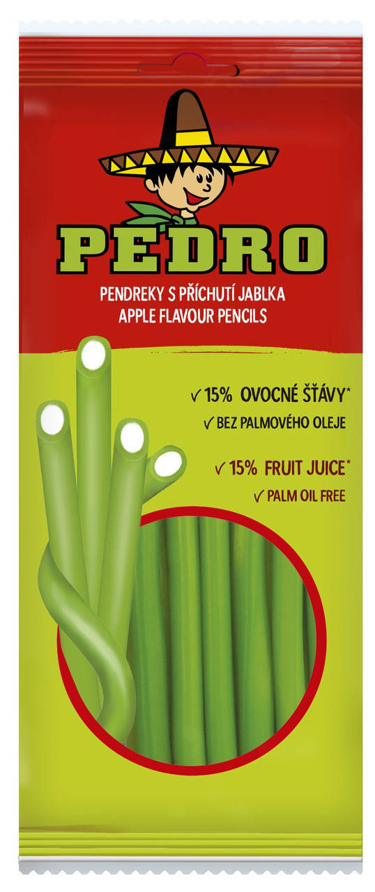 

Жевательные конфеты Карандаши Яблоко PEDRO 80г, (20шт/ящ)