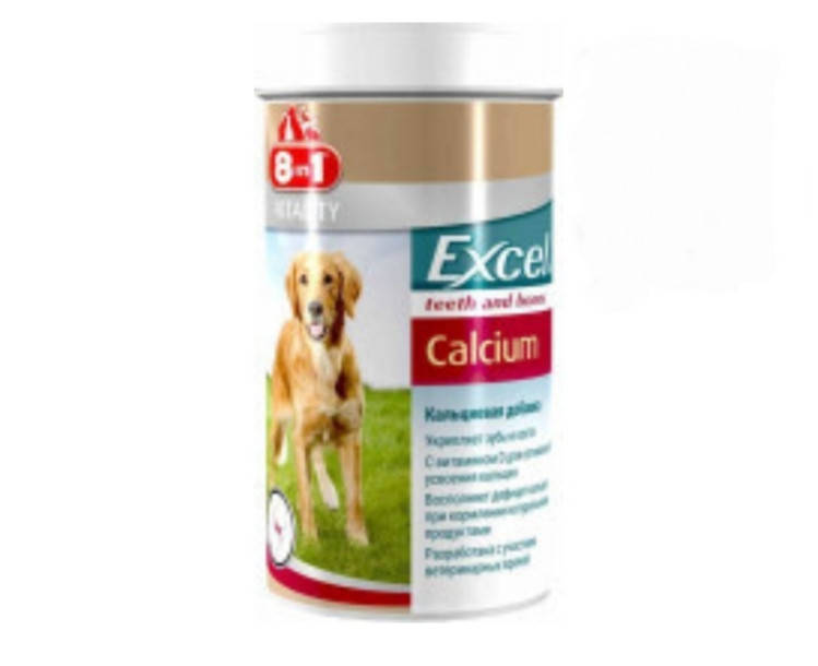 

Витамины 8in1 Vitality Excel Calcium 155 т - Кальциевая добавка для собак, укрепление зубов и костей