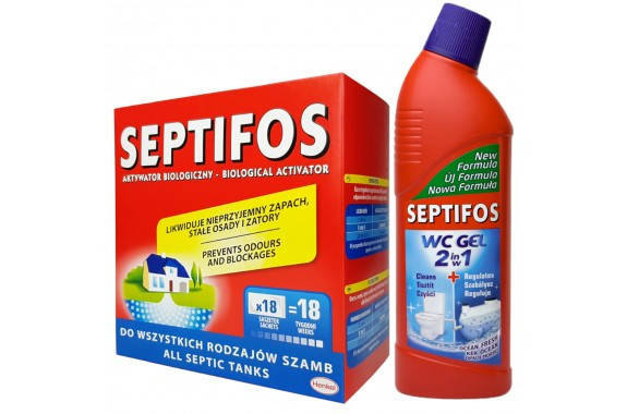 

Комплект для септика "Septifos" 648 г.(18пак.) + "Septifos WS" 750ml. Бактерии для выгребных ям.