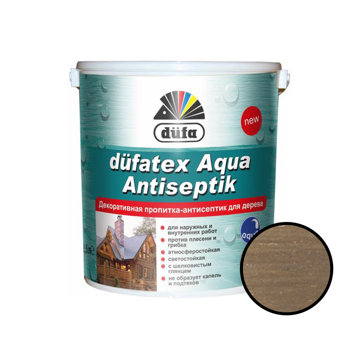 

Антисептик для дерева Dufa Dufatex Aqua Antiseptik дуб 2.5л