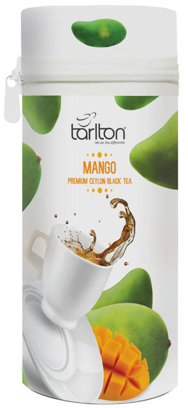 

Чай черный листовой Тарлтон Mango с кусочками и ароматом манго 75 г ж/б с замком-молнией