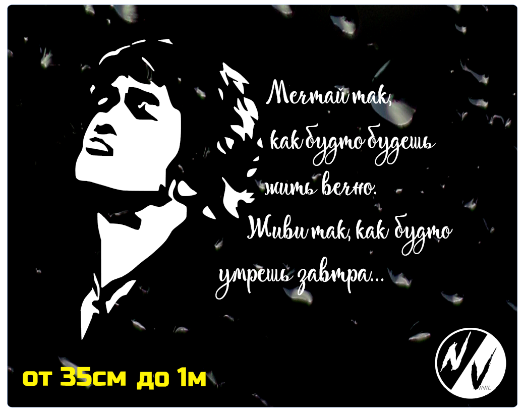 

Наклейка на авто Цой 30*30 см