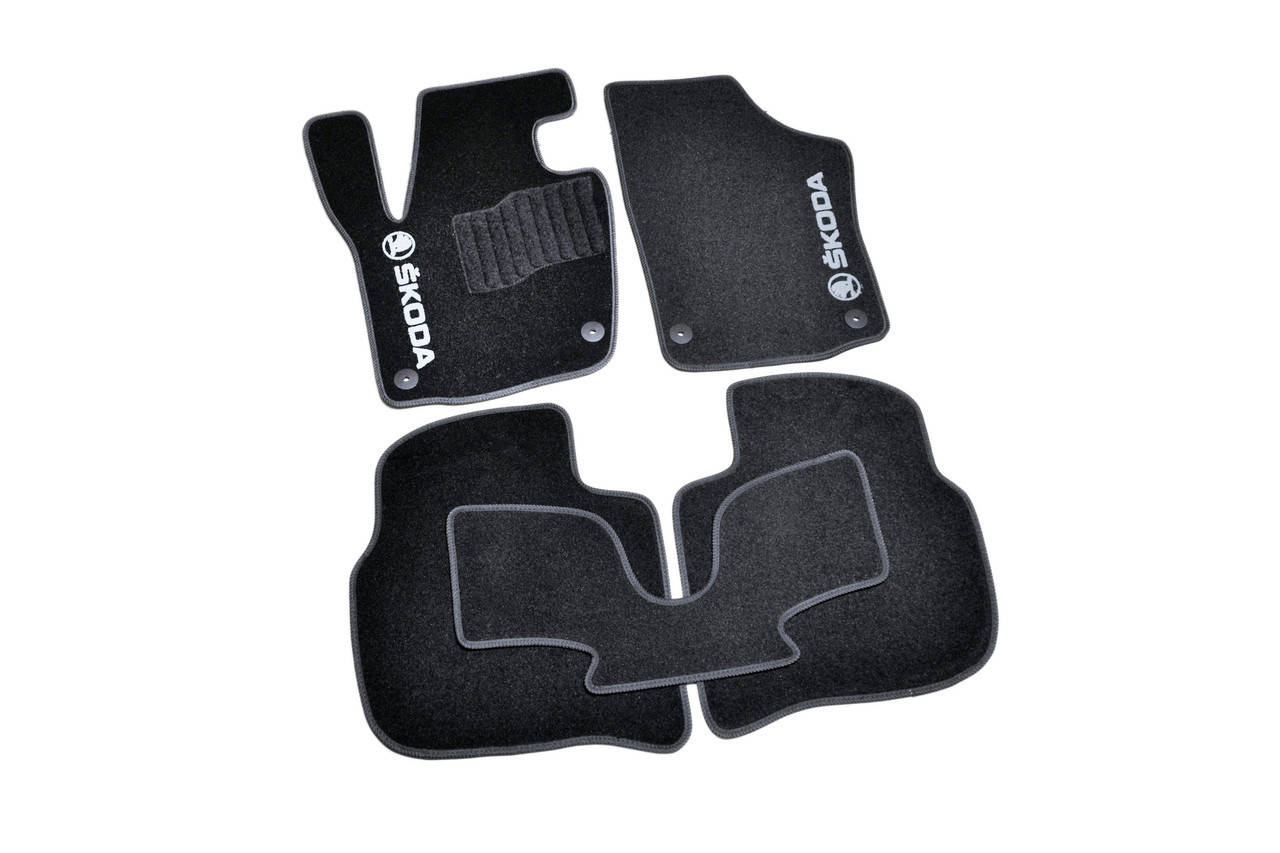

Ворсовые коврики для Skoda Fabia (1999-2007) Текстильные в салон авто (чёрный) (StingrayUA.), Черный