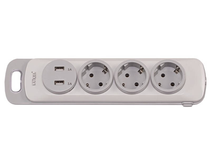 

Колодка Luxel Nota 3 розетки із заземленням та вимикачем +2 USB (4331)