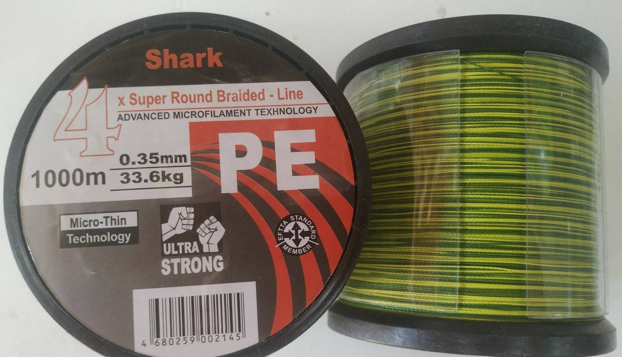 

Шнур рыболовный Shark 4x super round braided 0.35 1000m