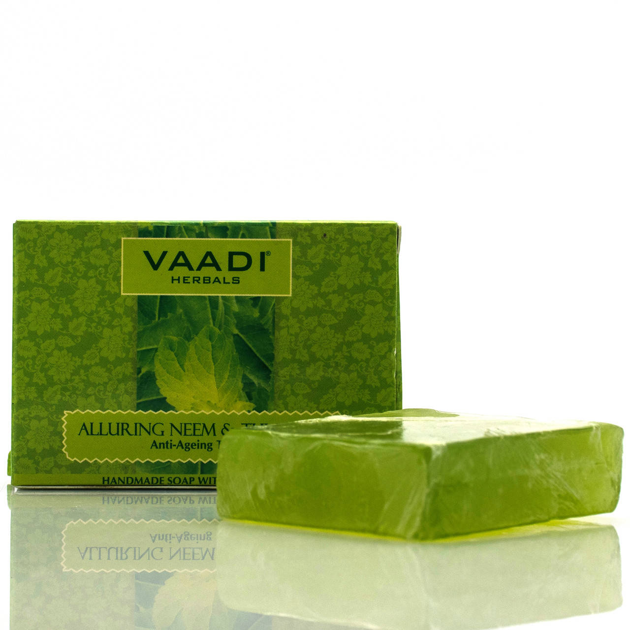 

Мыло ним-тулси, Alluring Neem and Tulsi Soap, Vaadi Herbals, Индия 75 г