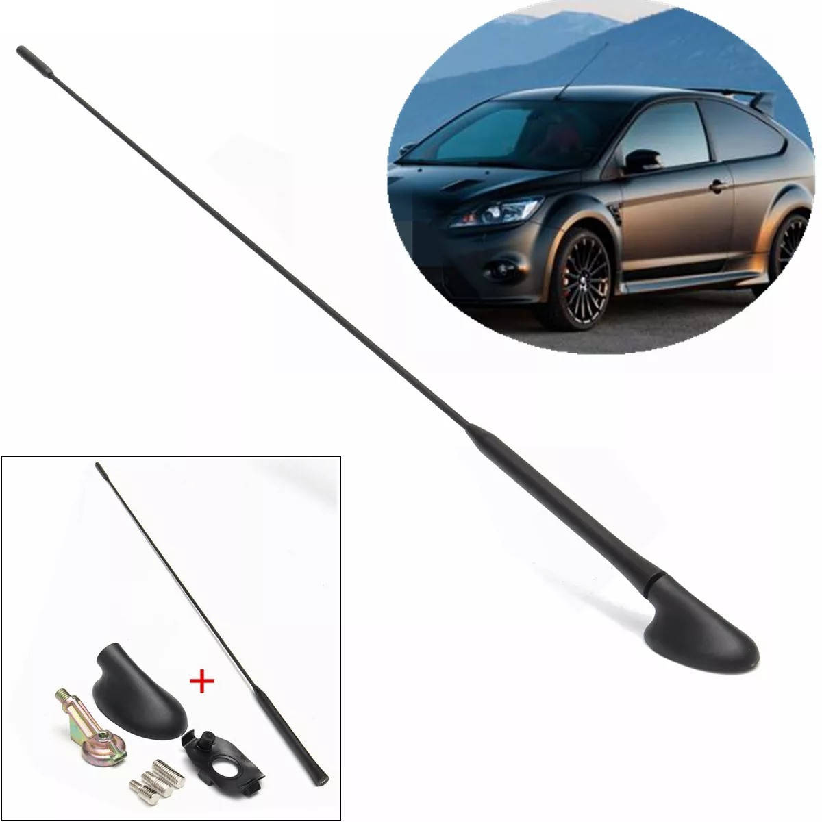 

AM / FM Антенна на крыше + основание для Ford Focus 2000-2007 XS8Z-18919-AA XS8Z18919, Черный