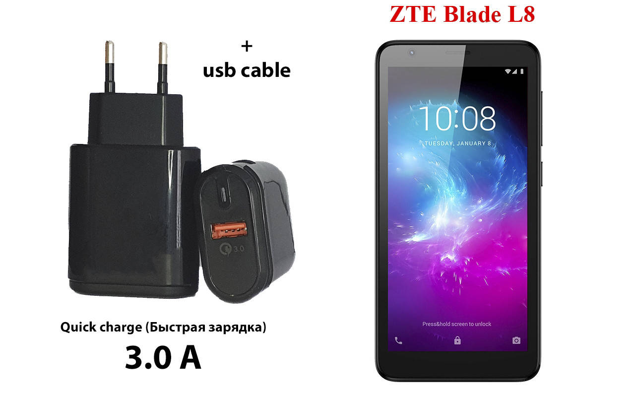 

Сетевое зарядное устройство ZTE Blade L8, Черный