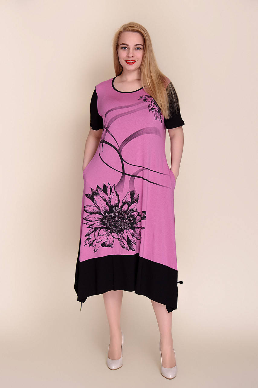 

Платье розового цвета большого размера. Лето 2020. Турция. 46\54, 48\56, 50\58. Продажа оптом и в розницу 56