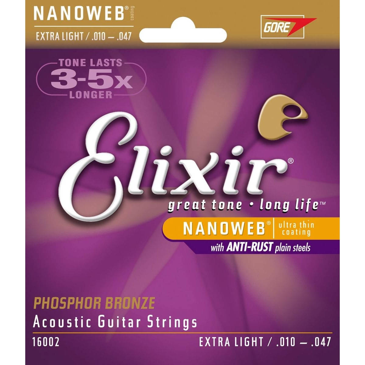 

Струны для акустической гитары Elixir 16002 Nanoweb Phosphor Bronze Acoustic Extra Light 10/47