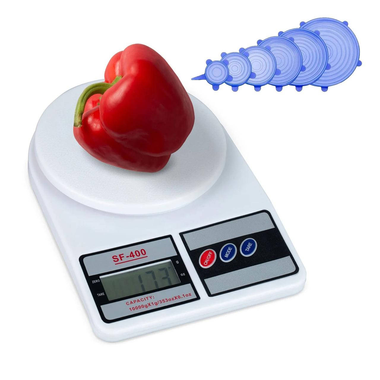 

Кухонные электронные весы Domotec MS-400 + ПОДАРОК Силиконовые крышки!