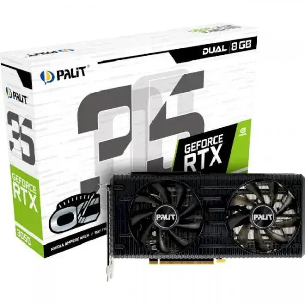 

Видеокарта Palit GeForce RTX 3050 Dual NE63050T19P1-190AD, OC LHR