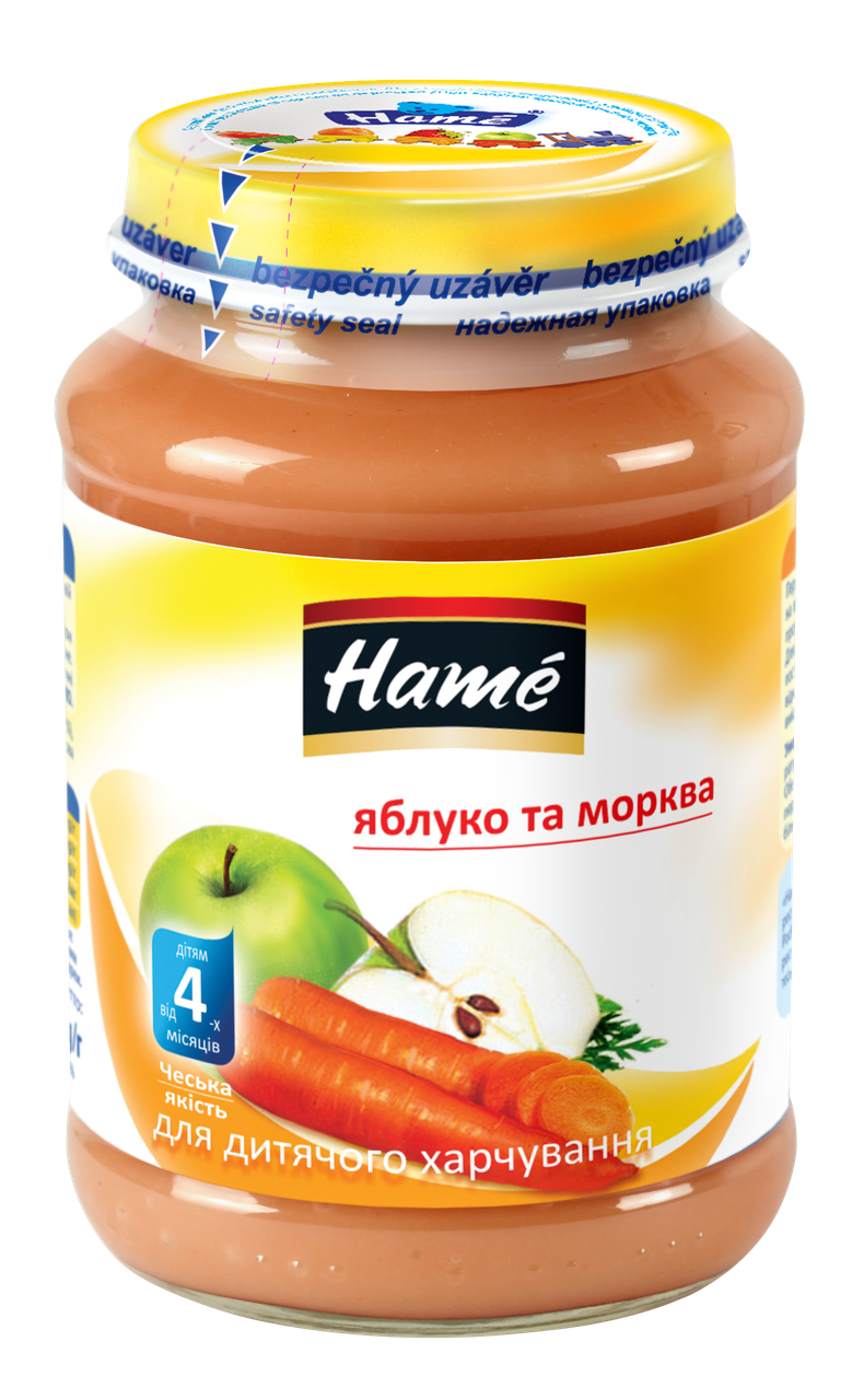 

Пюре фруктово-овощное яблоко и морковь Hame, 190г