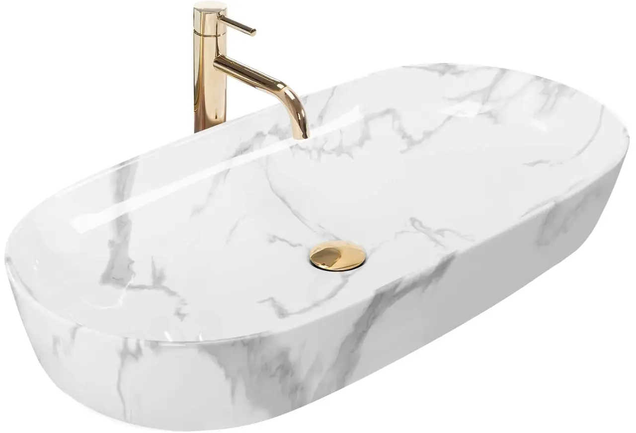 

Умывальник на столешницу Rea CLEO 81 Shinny Marmo
