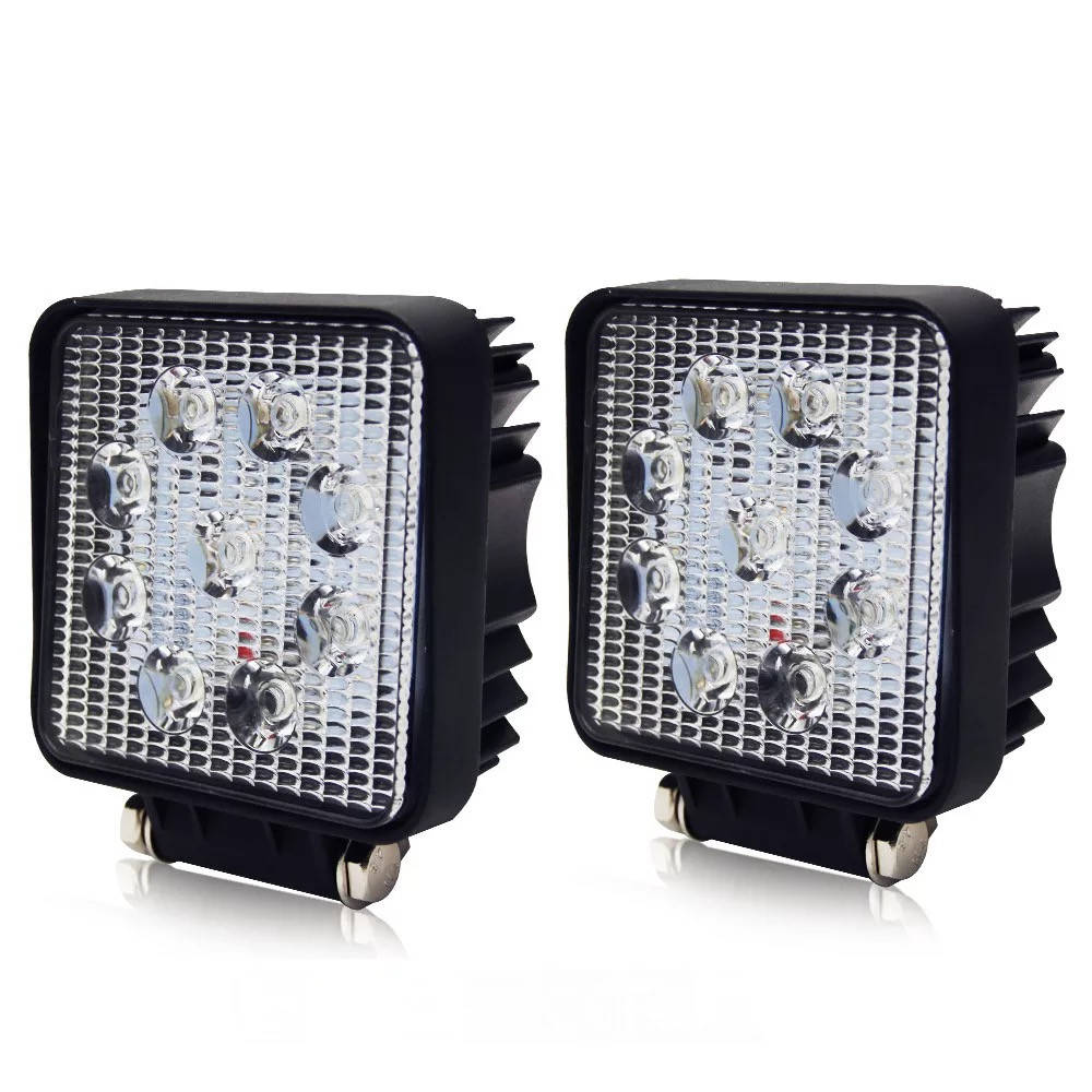 

Комплект LED фар БЛИЖНЕГО света. Светодиодные фары квадратные 27 W 9smd 6000К