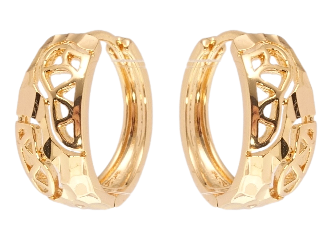 

Серьги Xuping Позолота 18K колечки "Декоративный резной орнамент"