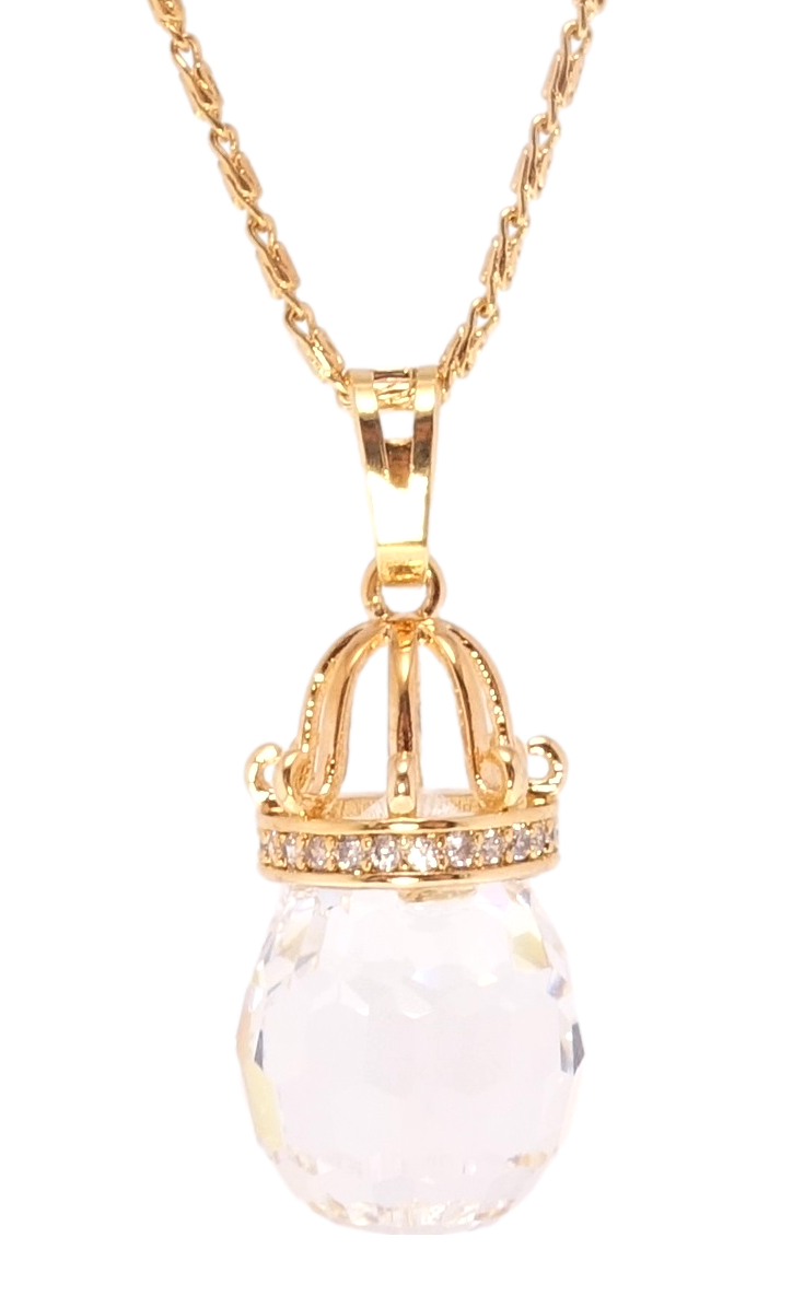 

Кулон на цепочке Xuping Позолота 18K "Бусина с короной" длина 46см х 1мм