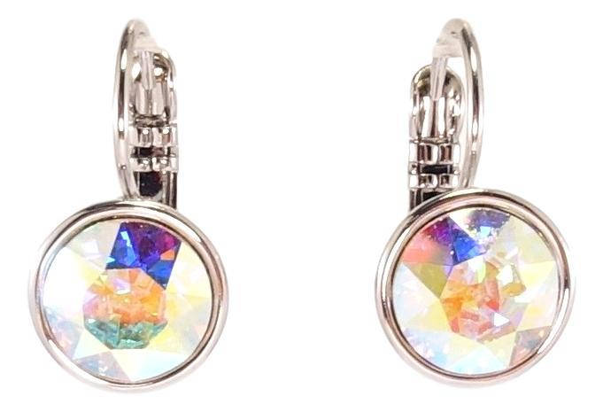 

Серьги ХР Родий с кр-ми Swarovski французский замок "Кристалл АВ на дужке" ø 10мм
