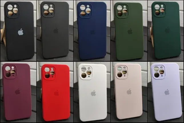 

Чехол КВАДРАТНЫЙ для Iphone 11 Pro Max Айфон 11 Про Макс Silicone case Закрытый низ Микрофибра (Много цветов), Разные цвета