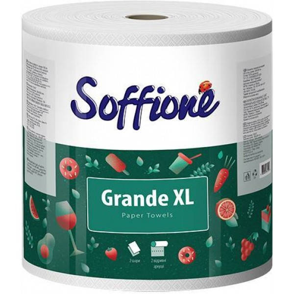 

Бумажные полотенца Soffione XL 2 слоя 500 отрывов 1 рулон
