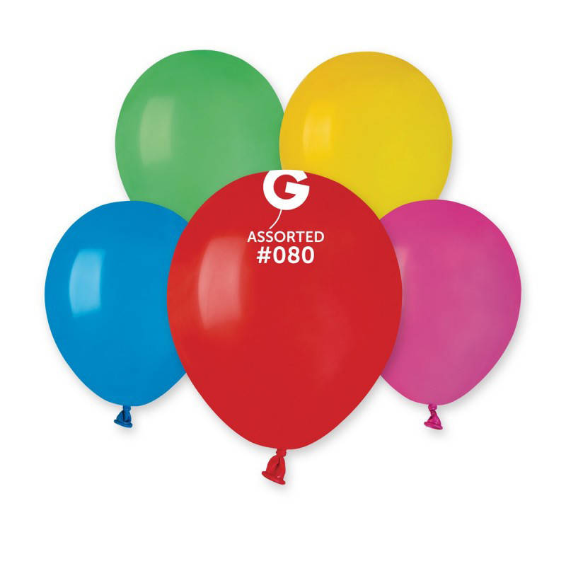 

Латексные воздушные шарики 5" пастель 80 ассорти Gemar