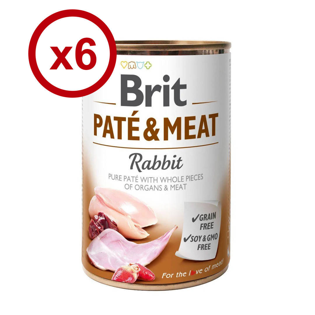 

Brit Pate & Meat консервы для собак 400г*6шт (кролик)