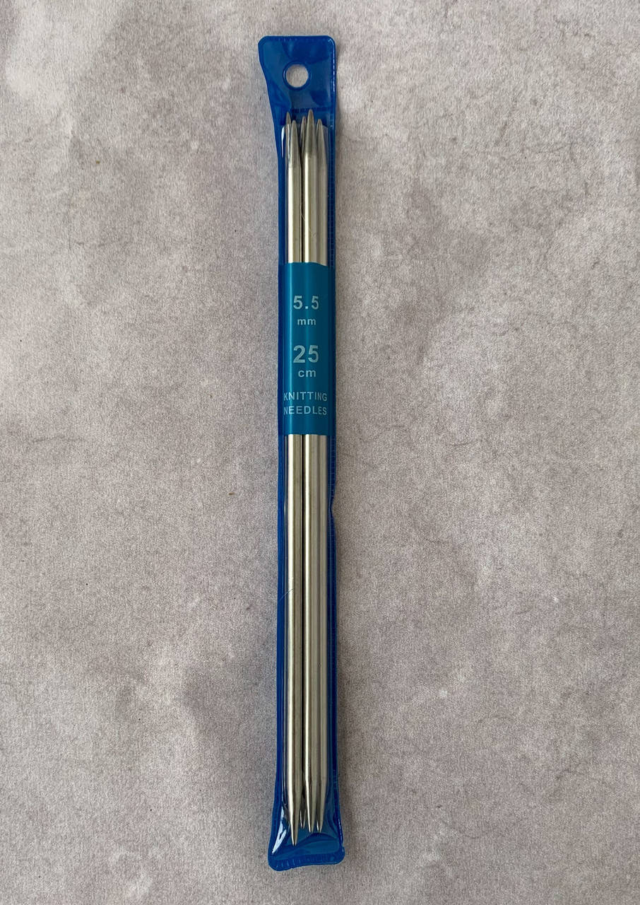

Спицы носочные № 5.5 стальные чулочные Knitting Needles 25 см
