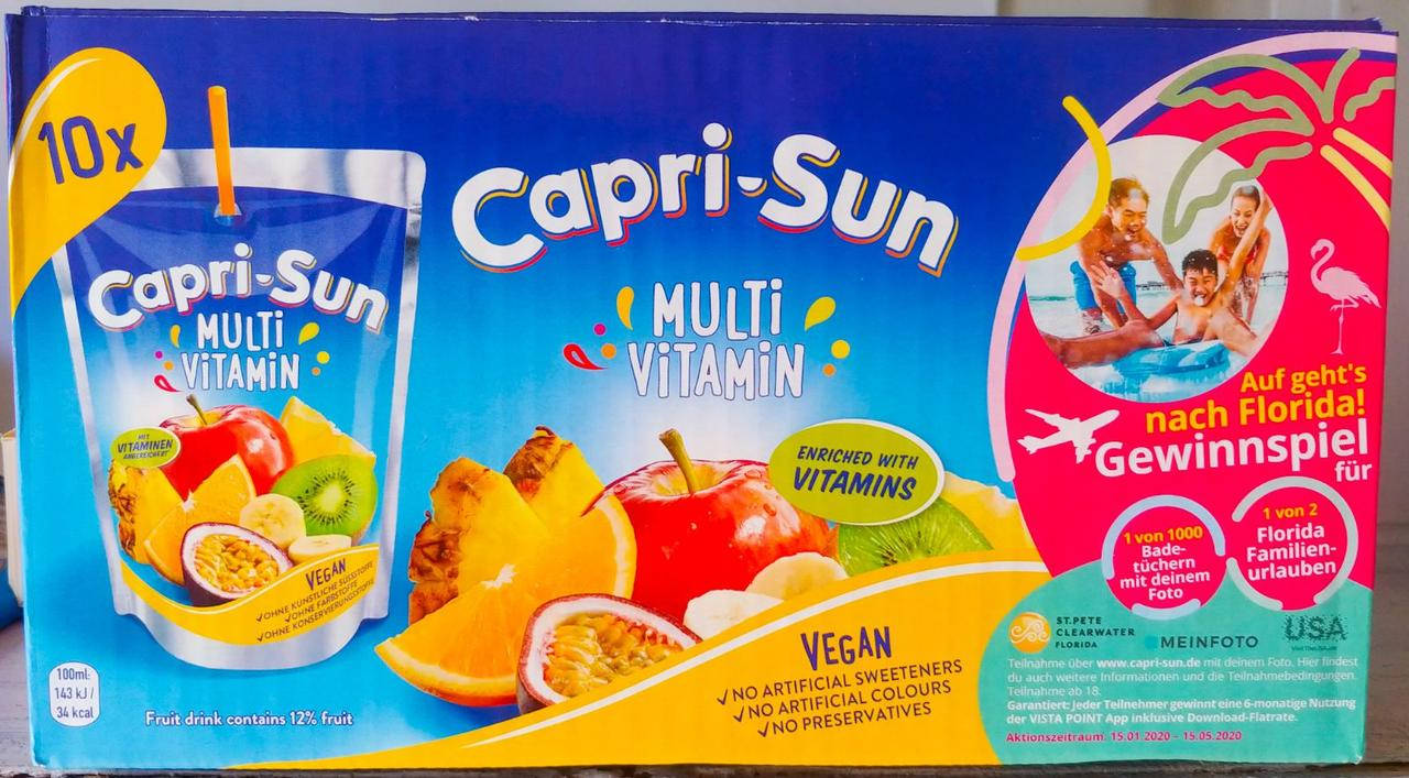 

Capri Sun Multivitamin мультивитаминовый сок 10 пакетов 200 мл Германия