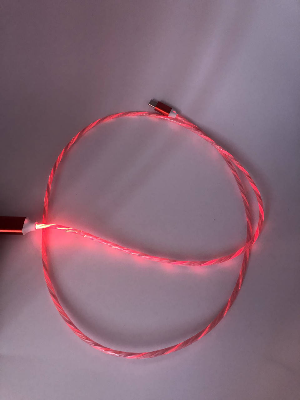 

Светящийся LED USB кабель с быстрой зарядкой c коннектором MicroUSB. Красный