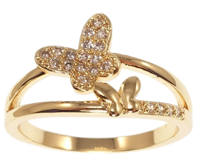 

Кольцо M&L желтый оттенок "Бабочки" р.16,17,17.5