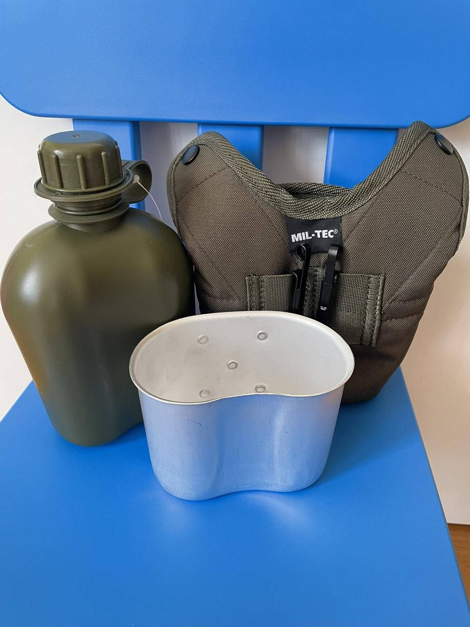 

Фляга тактическая Mil-Tec с котелком в чехле 1 л OLIVE, Оливковый