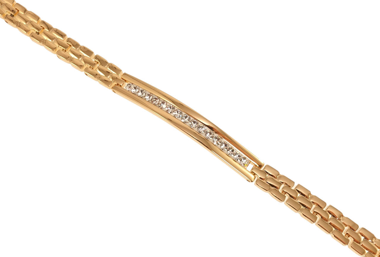 

Браслет Xuping Позолота 18K "Часики с дорожкой циркония" длина 19,5см х 6мм