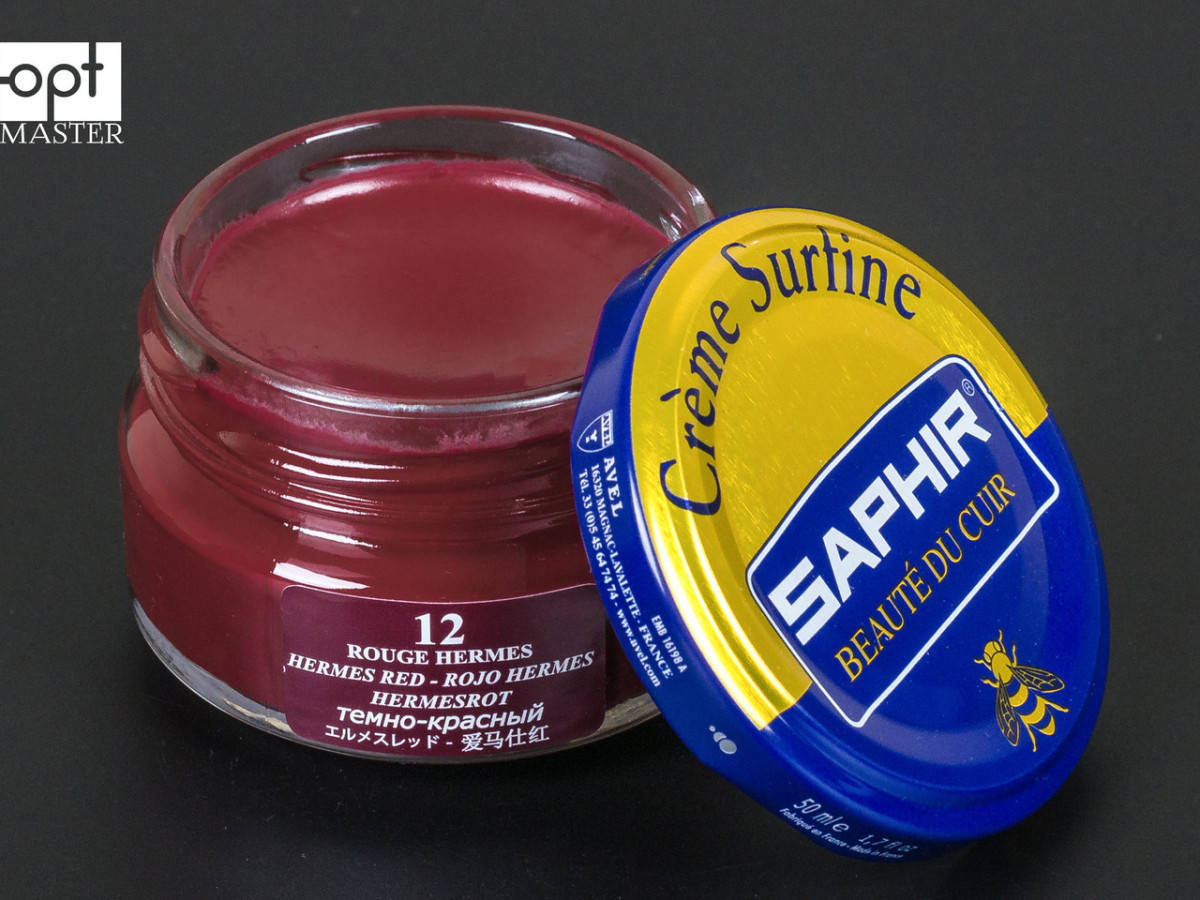 

Увлажняющий крем для обуви Saphir Creme Surfine, цв. темно-красный (12), 50 мл (0032)