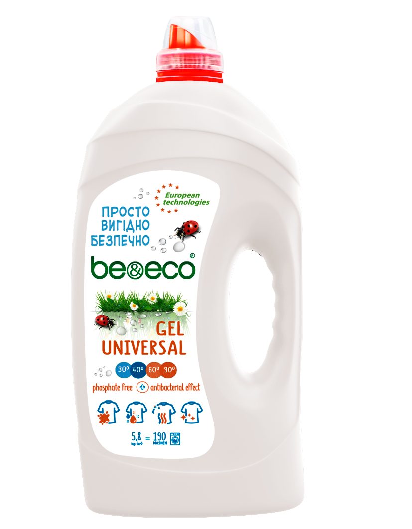 

Гель для стирки Be&Eco UNIVERSAL 5800 мл 190 пр.