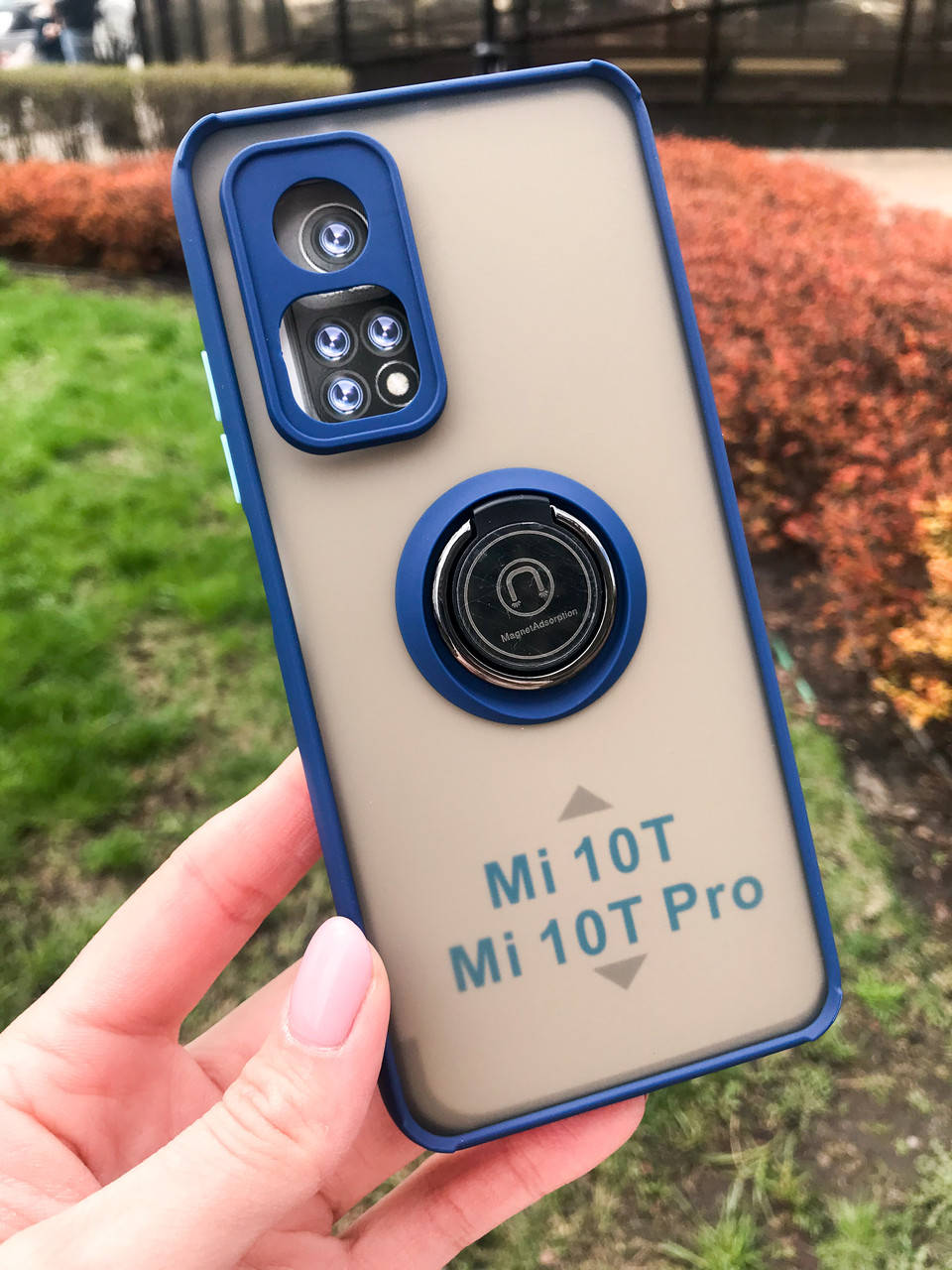 

Противоударный чехол бампер GKK LikGus Magnetic Ring с подставкой для Xiaomi Mi 10T / Mi 10T Pro Blue, Синий