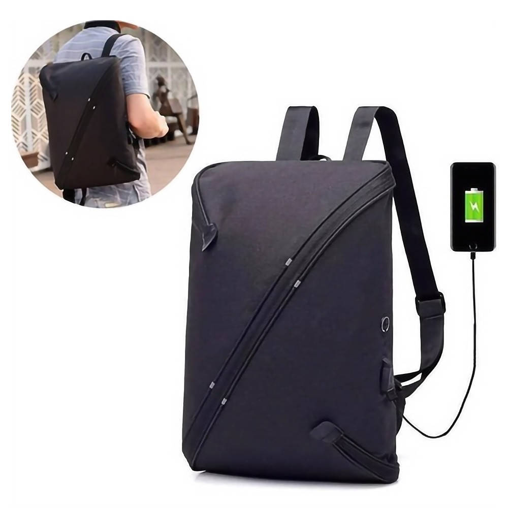 

Многофункциональный раскладной рюкзак с выходом на USB и наушники UNO bag / Городской рюкзак-трансформер, Черный