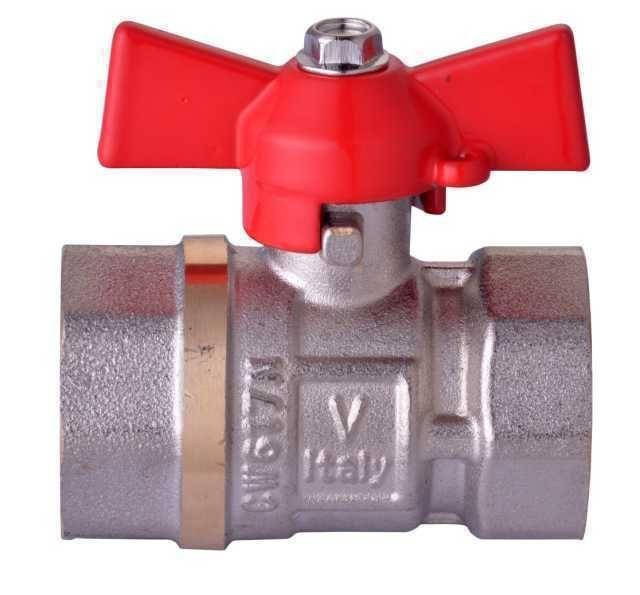 

Кран шаровый прямой WATER VALVE 1/2" ВВ КБ NV-V Q001, Красный