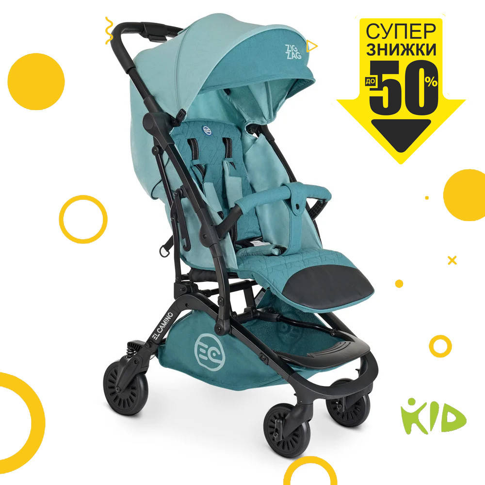 

Коляска прогулочная El Camino ZIGZAG ME 1040L Aquamarine Бирюзовый