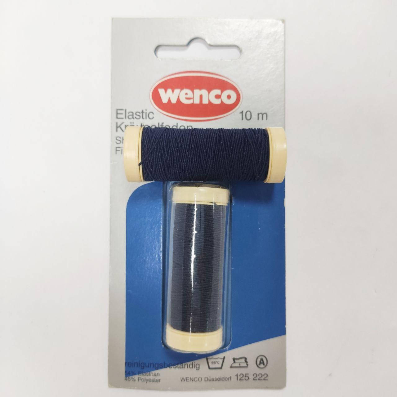 

Нитка-резинка 10 м. Wenco на шпульке, разные цвета синий