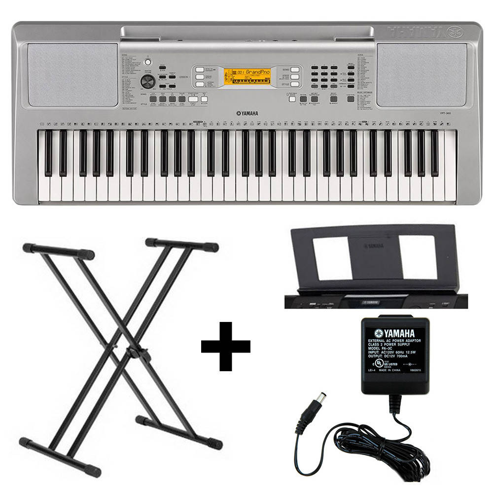 

Синтезатор Yamaha YPT-360 + Стойка, Пюпитр и Блок питания