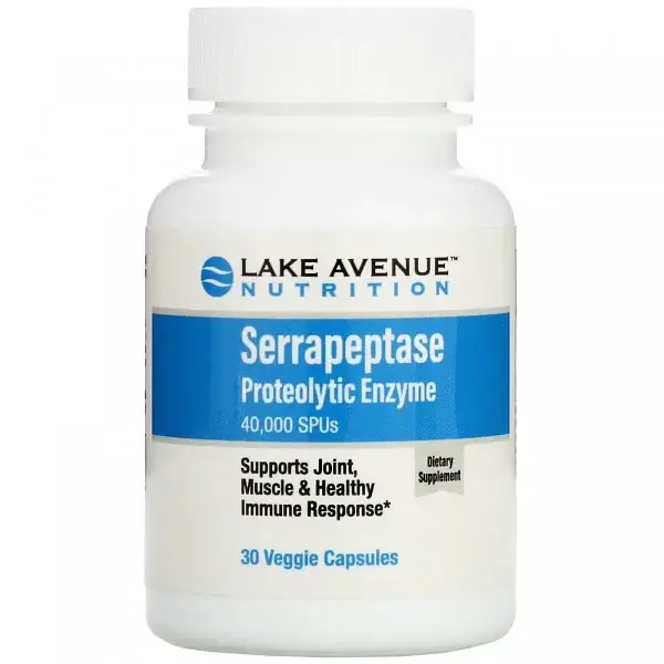 

Серрапептаза Serrapeptase Proteolytic Enzyme Lake Avenue Nutrition 40 000 SPU 30 капсул