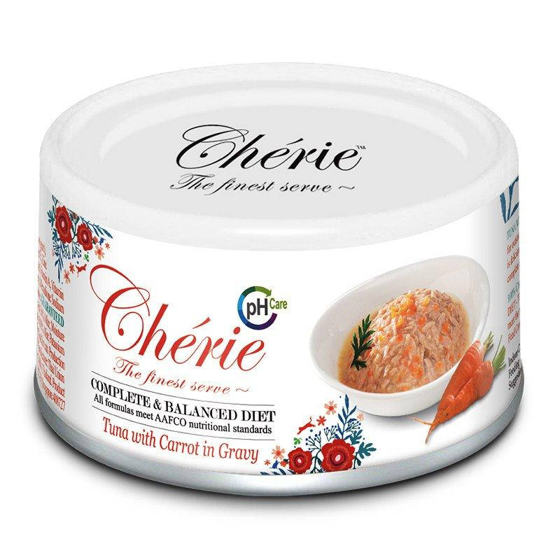 

Консервы для кошек тунцом и морковью 80 гр Cherie Complete&Balanced Tuna with Carrots in Gravy